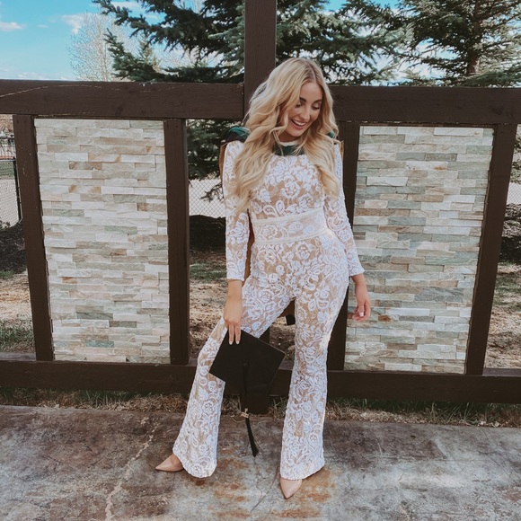 Nadine Merabi Bella White Jumpsuit Size S/M (6) - Picture 5 of 11